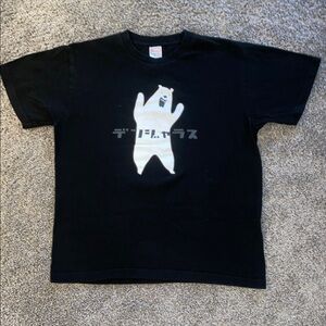 Japanese Black Graphic T-Shirt with Design